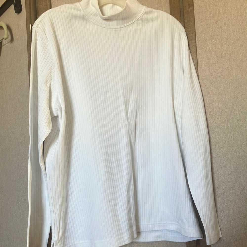 FINAL MARKDOWN Classic elements White Ribbed Long Sleeve Top xl